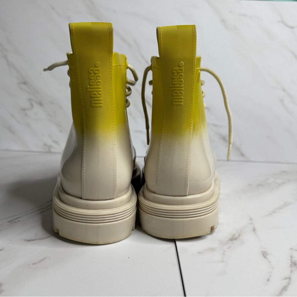 Melissa Coturno Jelly Combat Boots Yellow Ombre - Picture 3 of 10
